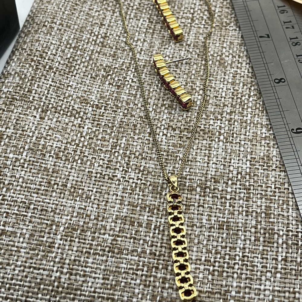 Vintage Technibond Classic 18K Gold Bonded 925 Necklace & Earring Set - Picture 14 of 17
